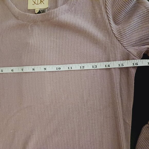 NEW Chaser Ribbed Pullover Top Long Bell Sleeves in Heliotrope/Light Mauve, M - Picture 9 of 10
